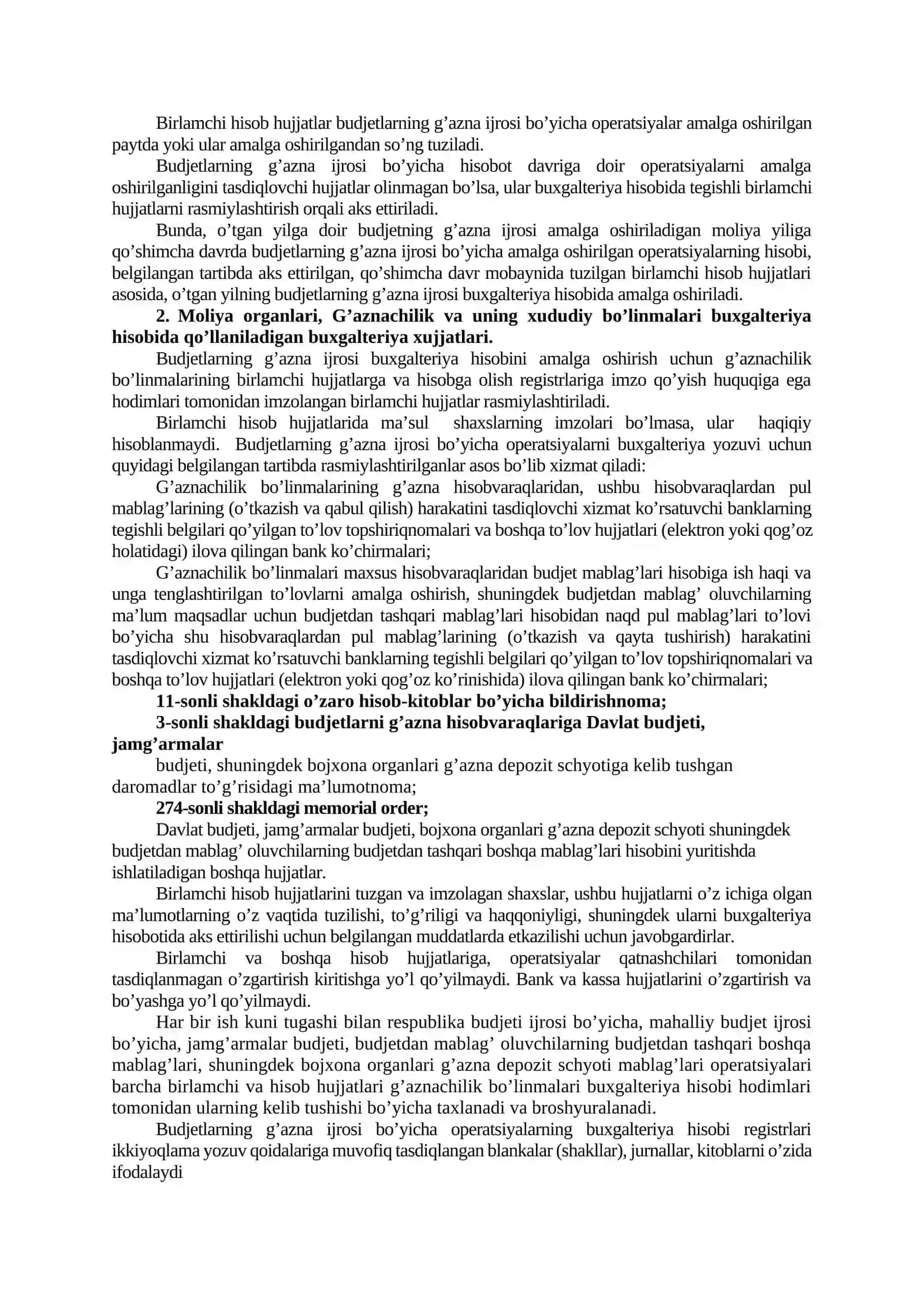 Davlat byudjeti ijrosi hisobining tashkiliy - uslubiy jihatlari 2