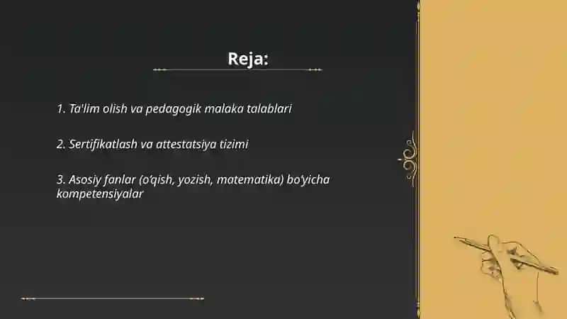 Boshlang‘ch sinf o‘qituvchilariga qo‘yiladigan malaka talablari 2