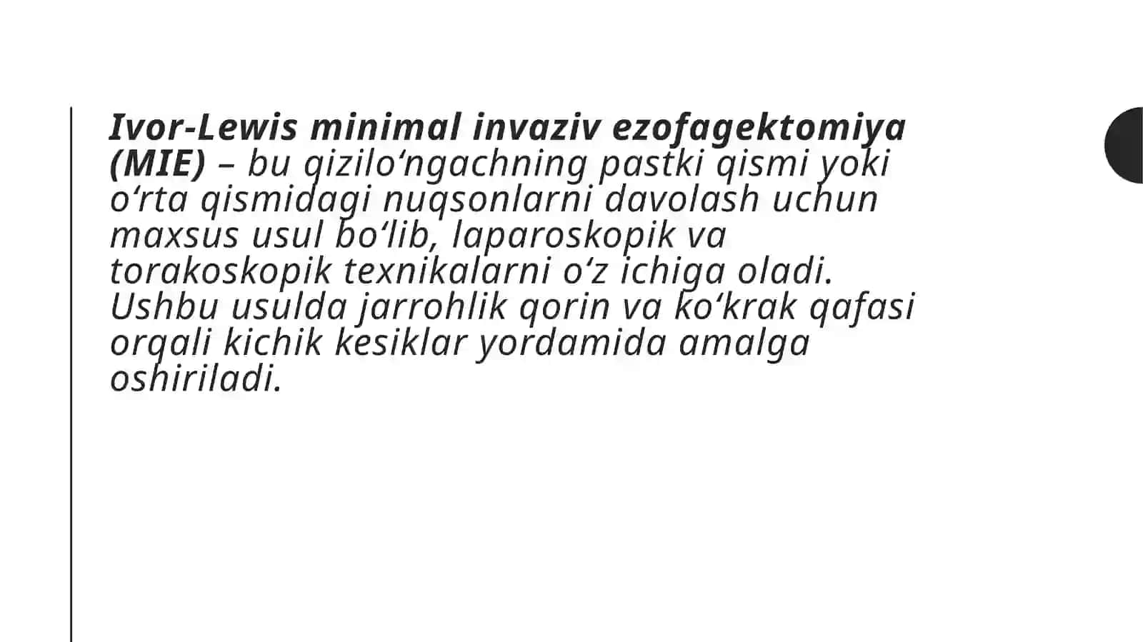 Ivor-Lewis minimal invaziv ezofagektomiya (MIE) 2