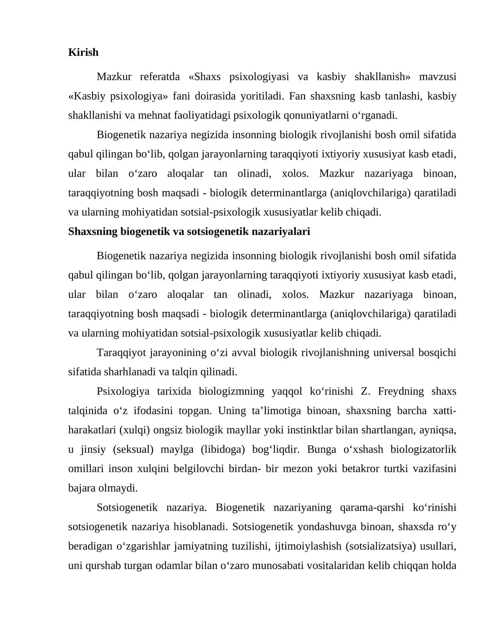 Shaxs psixologiyasi va kasbiy shakllanish 2