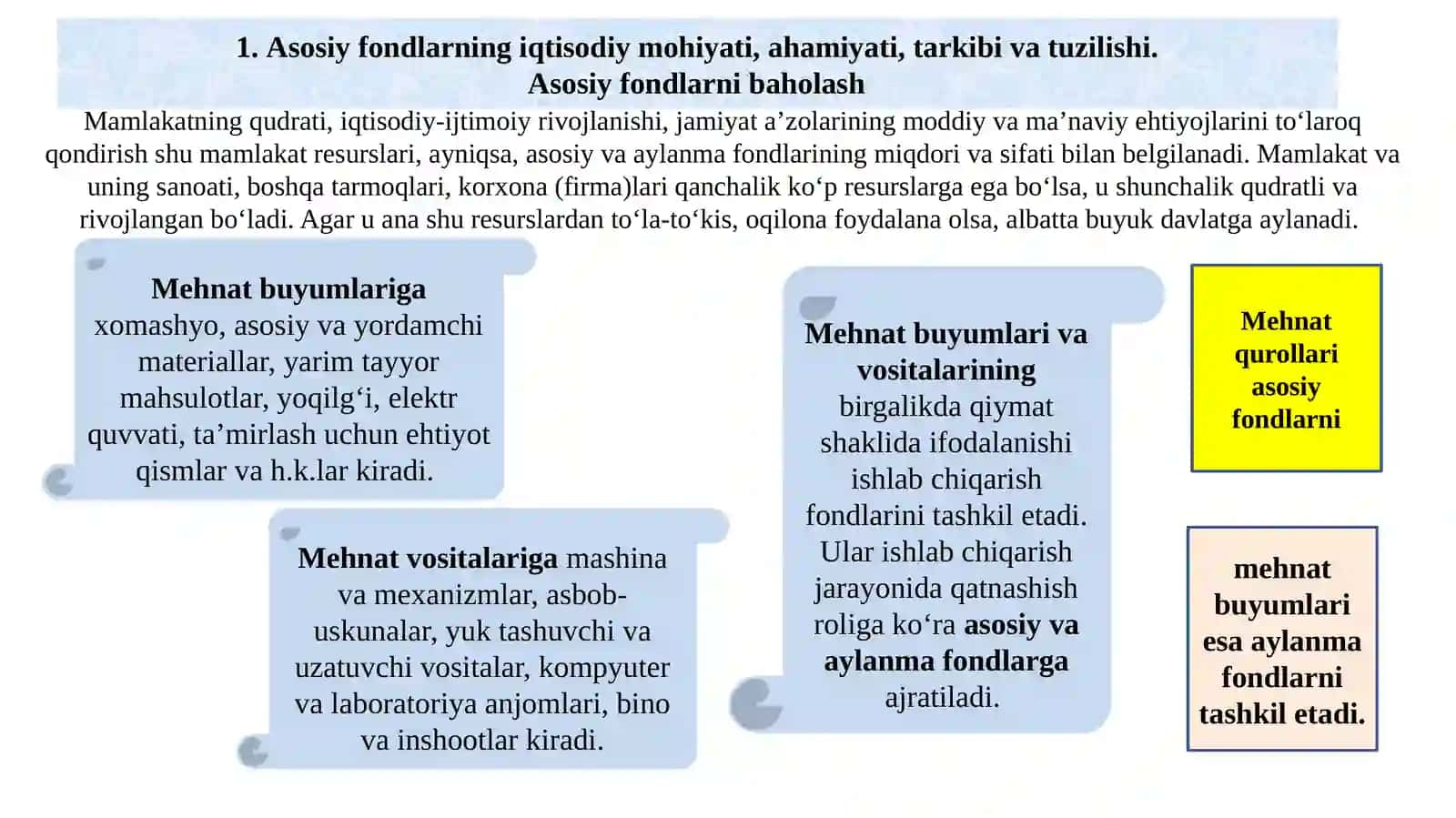 Asosiy Fondlar va Ishlab Chiqarish Quvvatlari 2