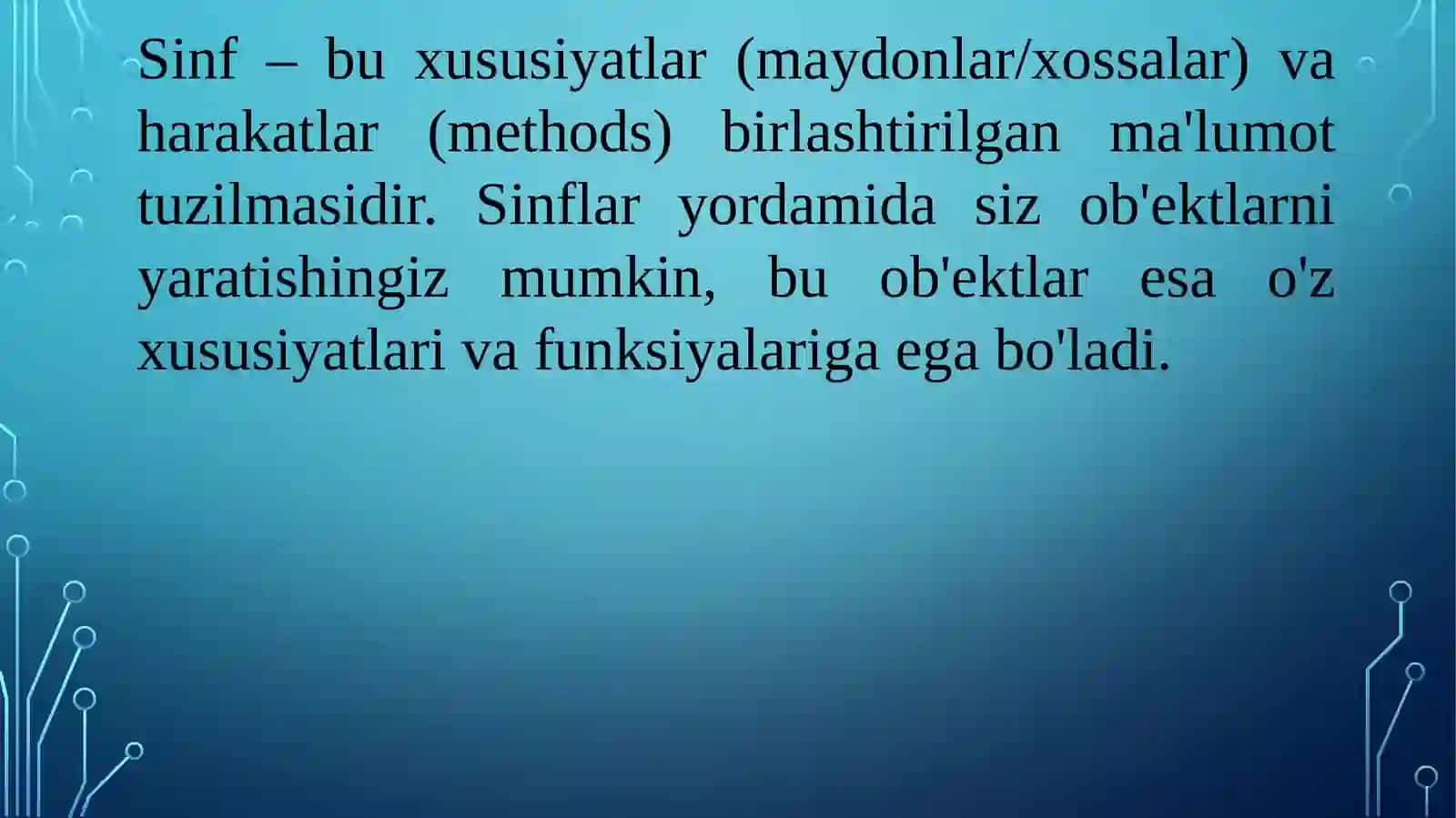 Sinflar va obyektlar 2