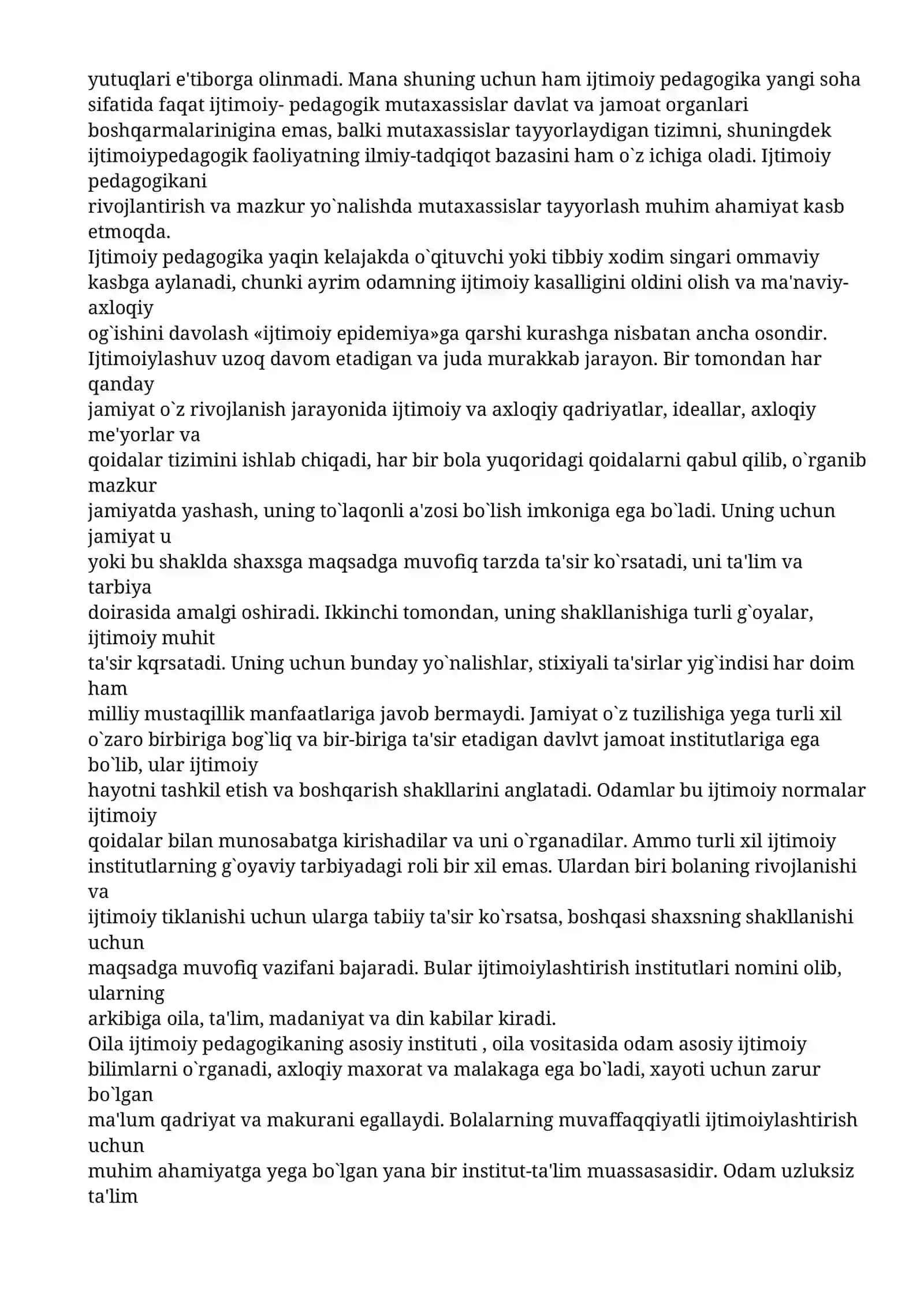 Ijtimoiy pedagogika alohida fan va amaliy faoliyat sohasi 2