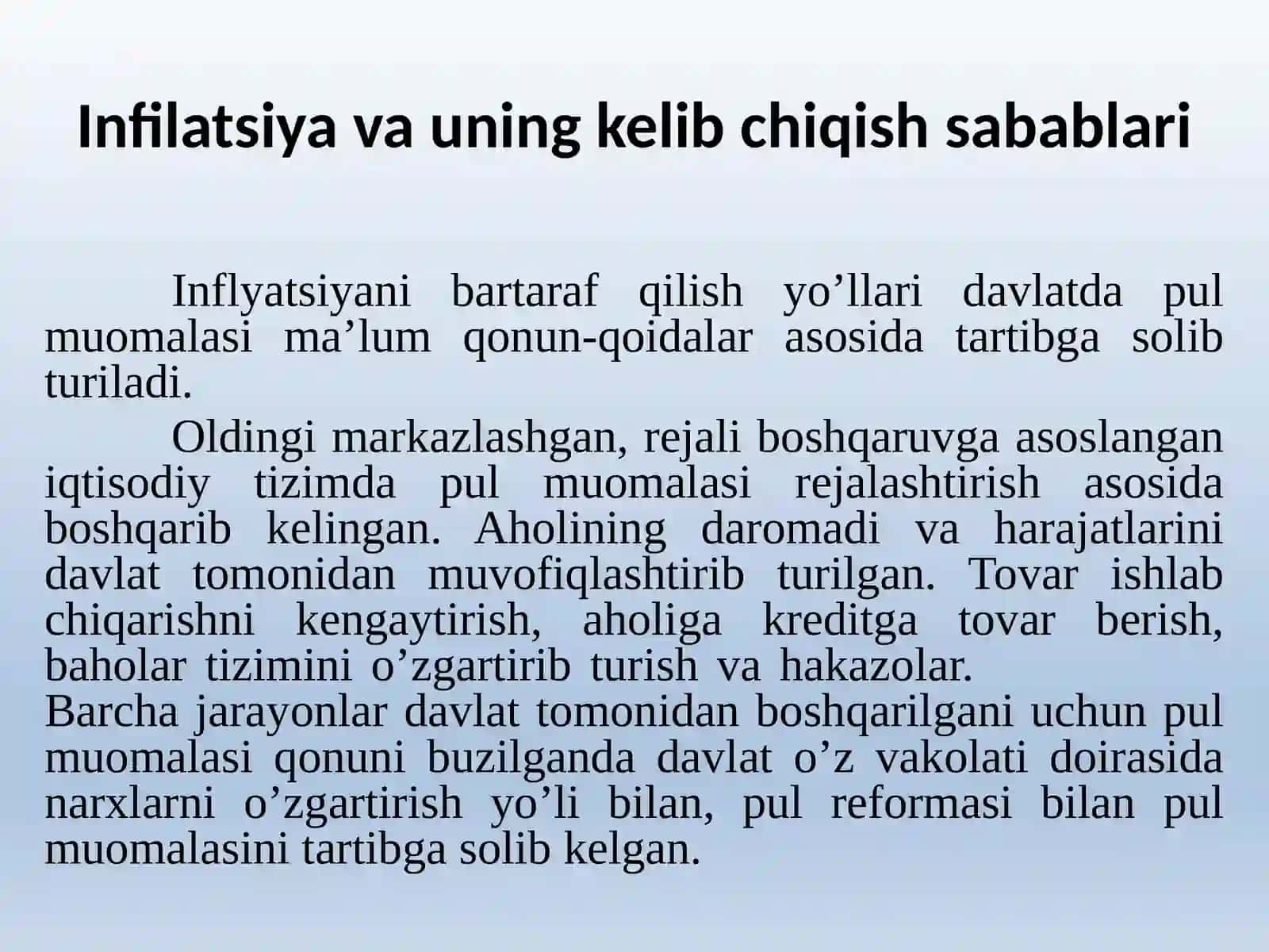Inflyatsiya va inflyatsiyaga qarshi siyosat 2
