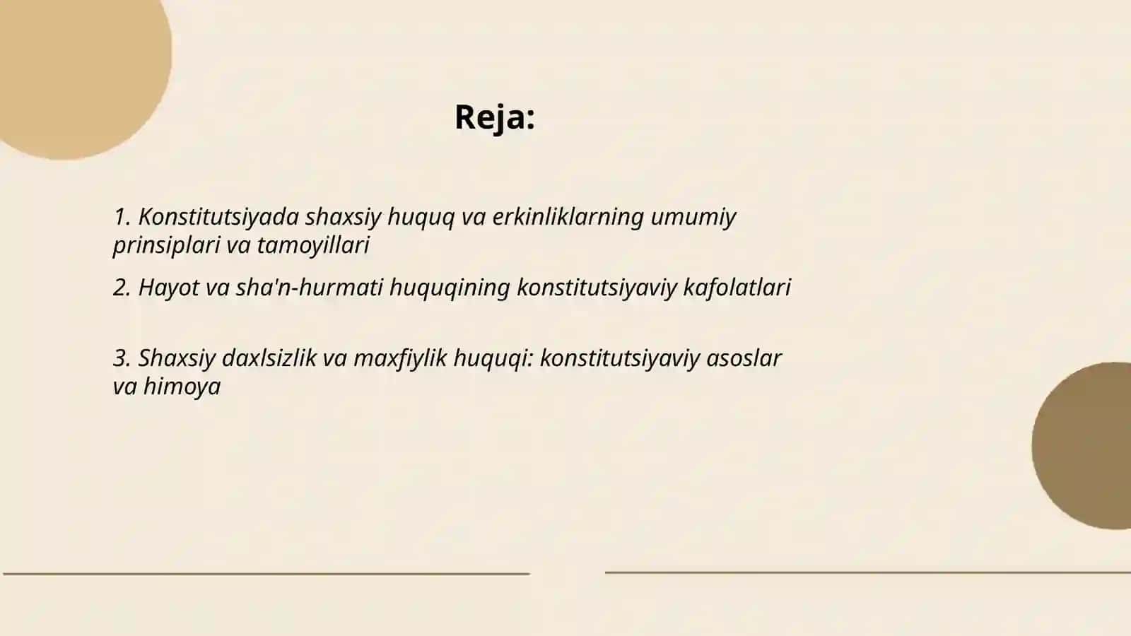 Fuqarolarning shaxsiy huquq va erkinliklari uning konstitutsiyada mustahkamlanishi 2