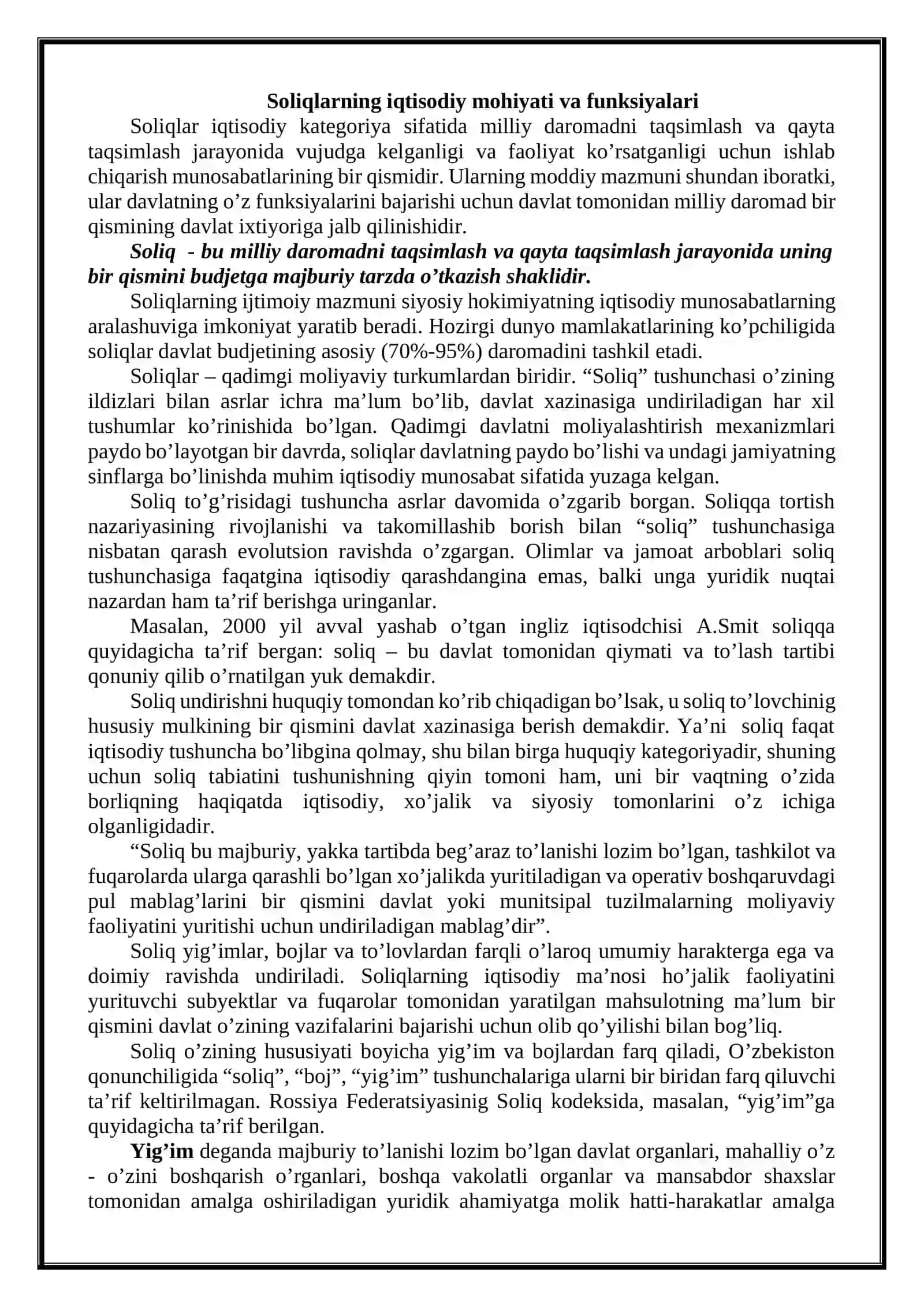 SOLIQLARNING FUNKSIYALARI 2