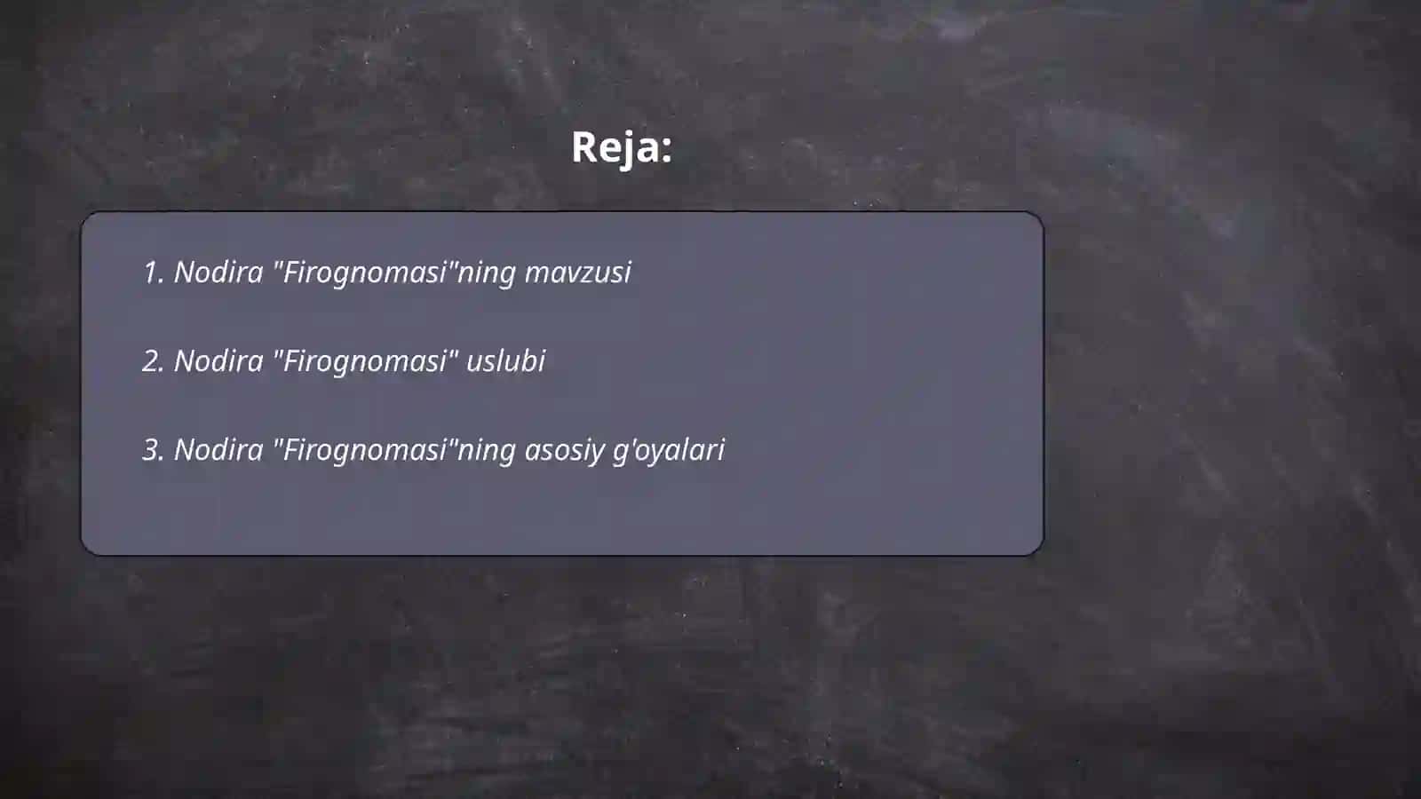 Nodira "Firognomasi" 2