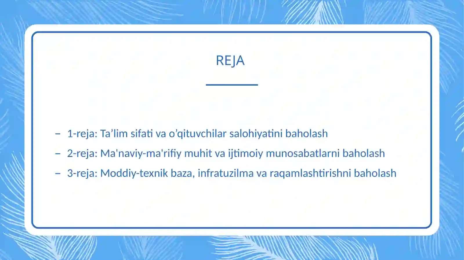 Umumiy o’rta ta’lim muassasasi faoliyatini baholash 2