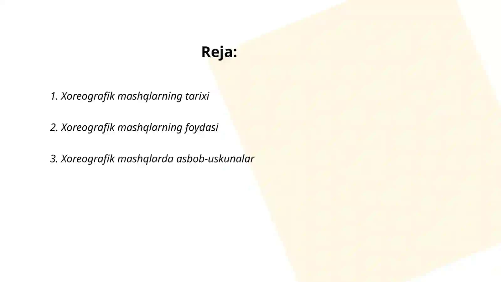Xoreagrafik mashqlar 2