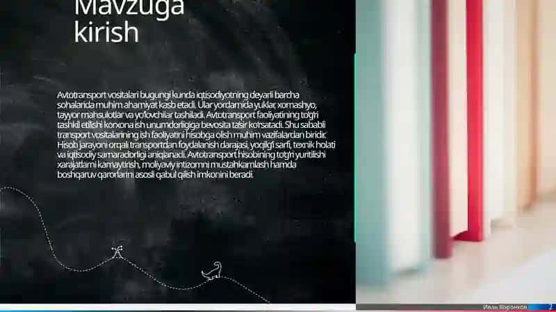 Avtotransport vositalari va ulash faoliyatining hisobi 2