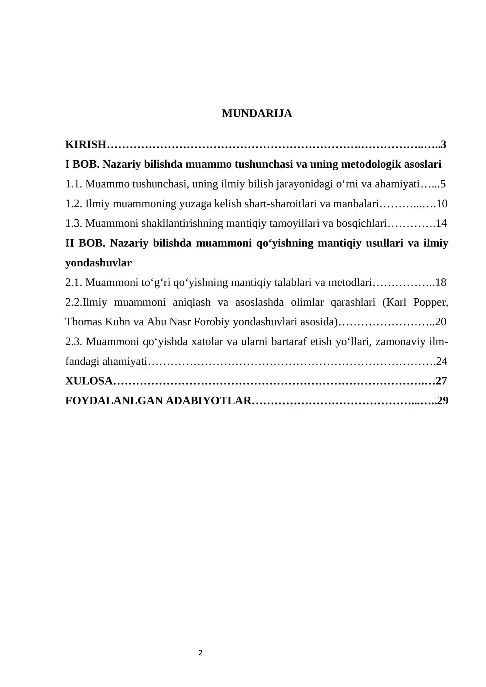 Nazariy bilishda muammoning qo‘yilishi 2