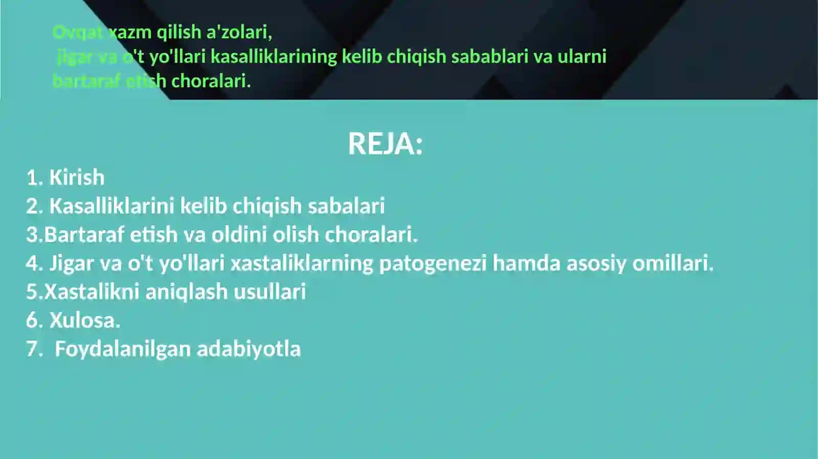 Tibbiyotga kirish koʻnikmasi 2