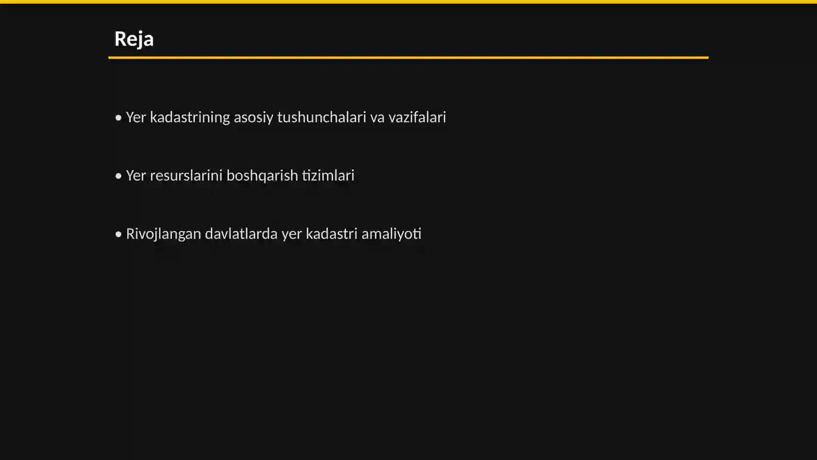 Yer resurslarini boshqarishda yer kadastrining funksiyasi. 15-mavzu 2