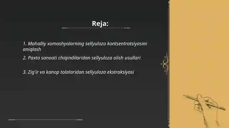 Mahalliy xomashyolardan sellyuloza atsetati olish 2