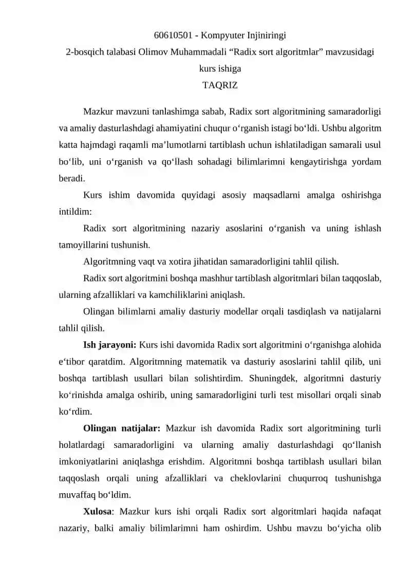 Radix sort algoritmlari 2