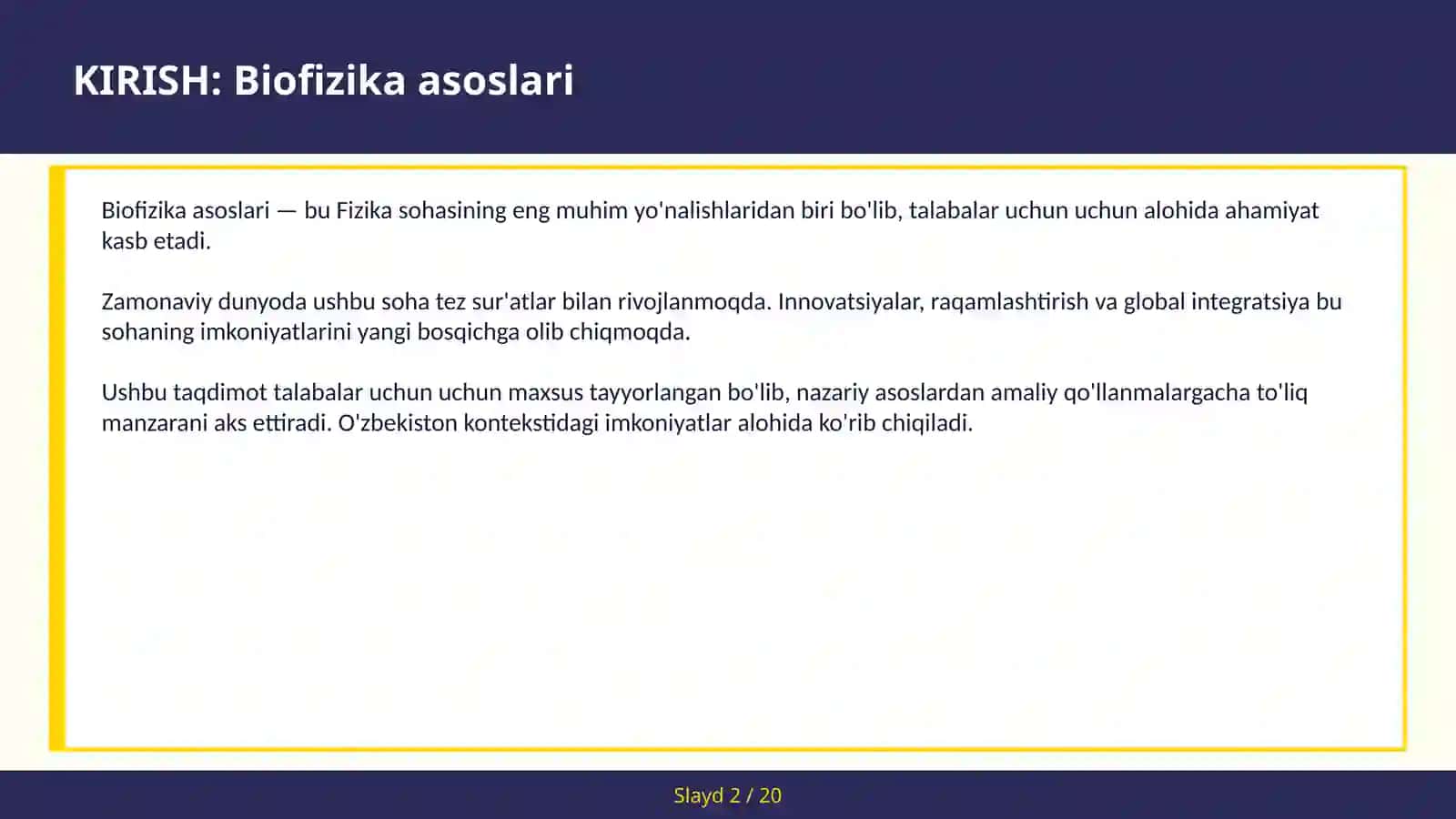 BIOFIZIKA ASOSLARI 2