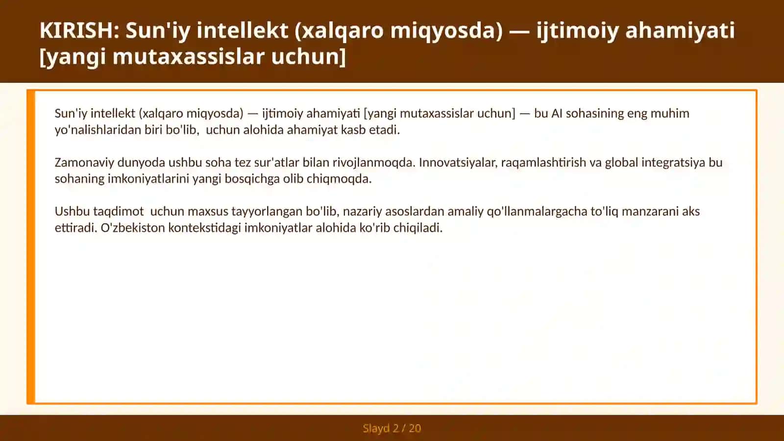 Sun'iy Intellekt (Xalqaro Miqyosda) - Ijtimoiy Ahamiyati [Yangi Mutaxassislar Uchun] 2