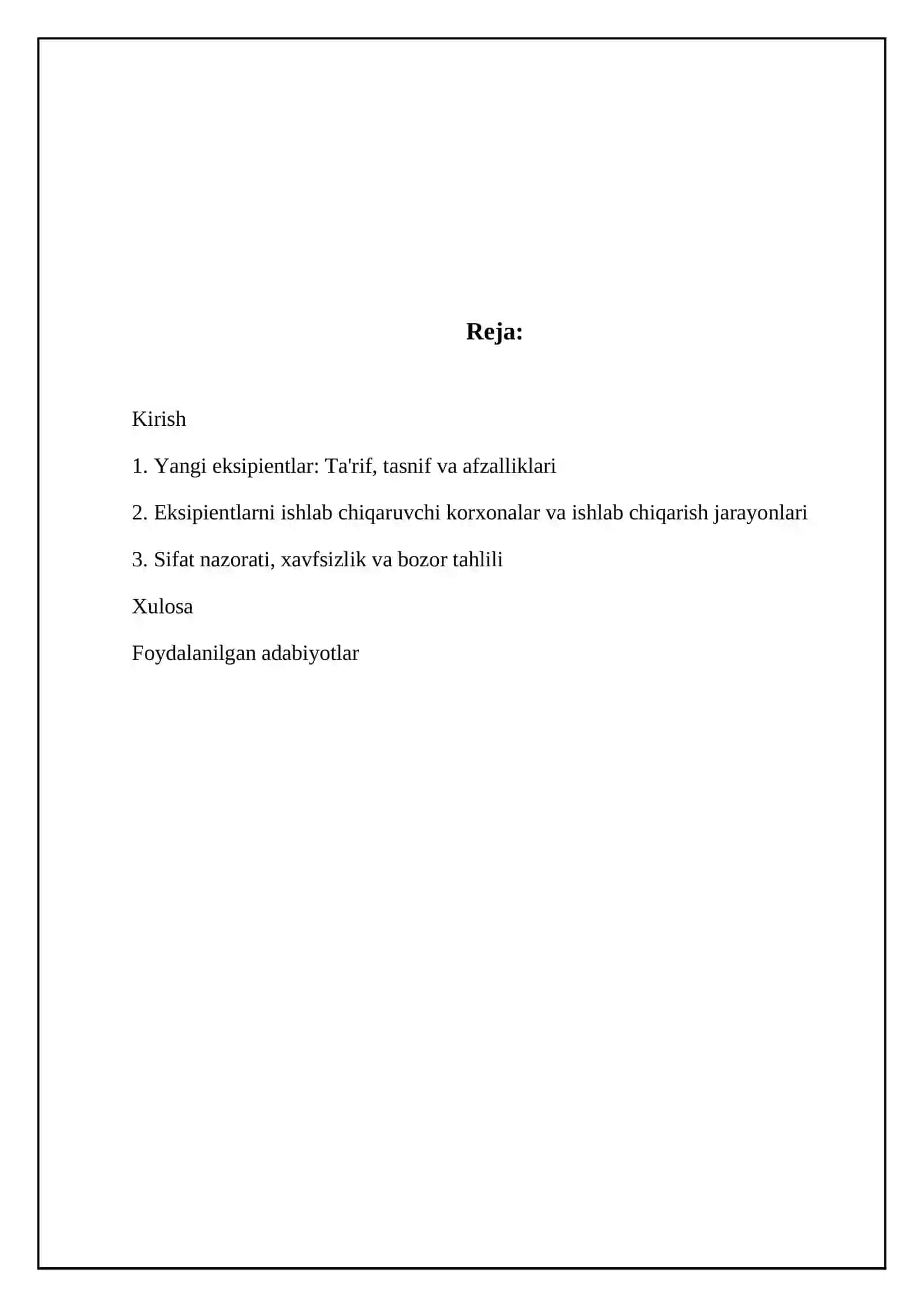 Farmatsevtika sanoati eksipientlar 2