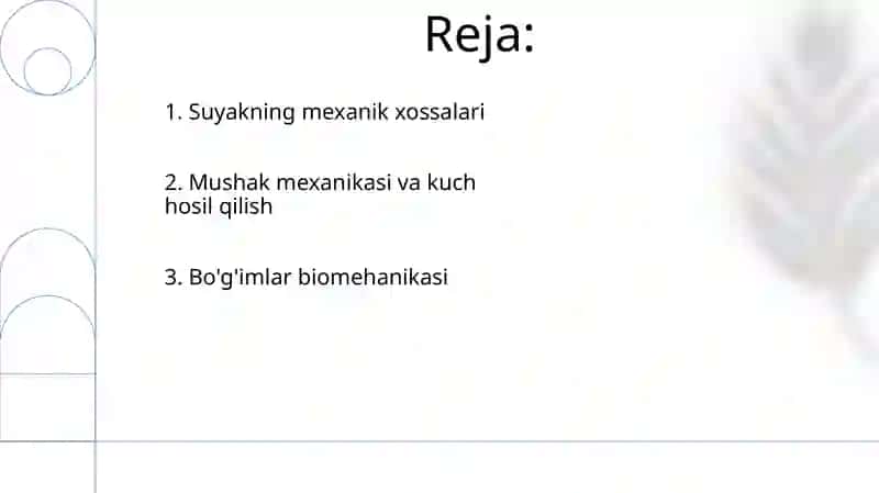 Harakatlanish apparatining biomexanik xossalari 2
