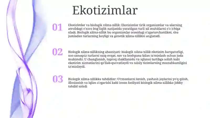 OʻSimliklar Va Hayvonot Olamining Xilma Xilligi 2