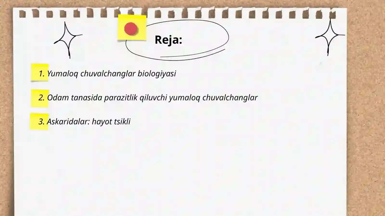 Yumaloq chuvalchanglar biologiyasi 2