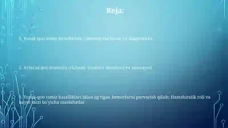 Yurak-qon tomir tizimi kasalliklarida bemorlarni parvarish qilish 2
