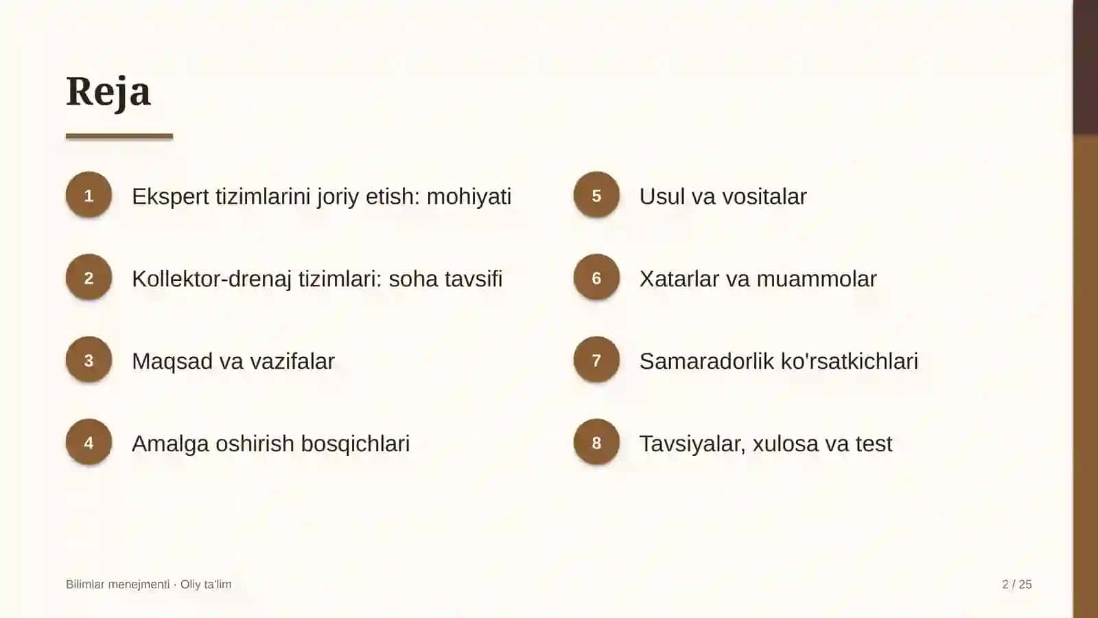 Kollektor-drenaj tizimlarida ekspert tizimlarini joriy etish 2