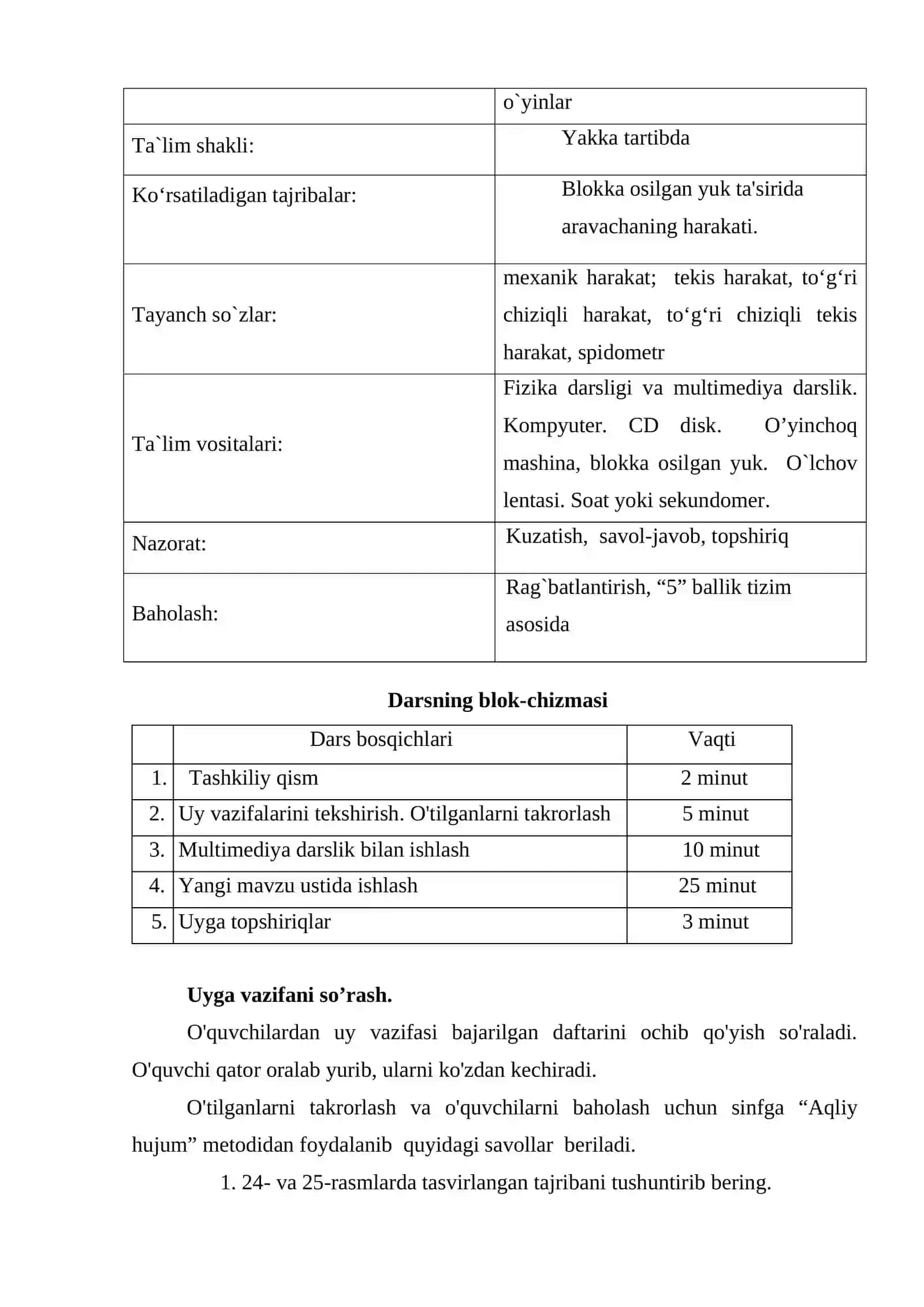 Kinematika asoslari 2
