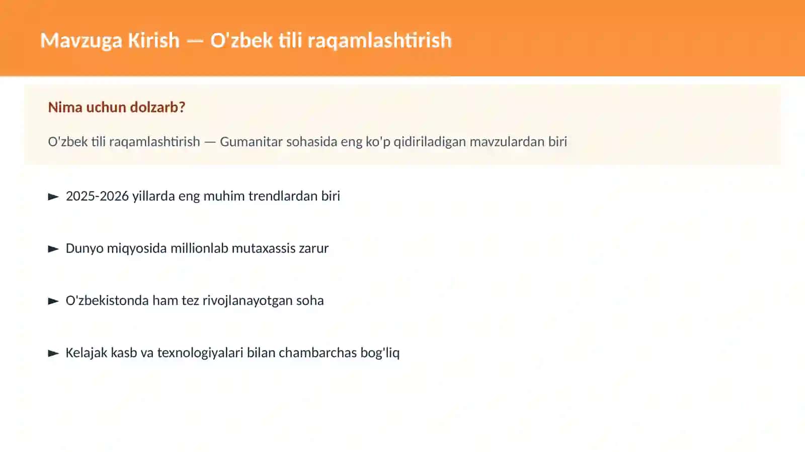 O'zbek tili raqamlashtirish 2