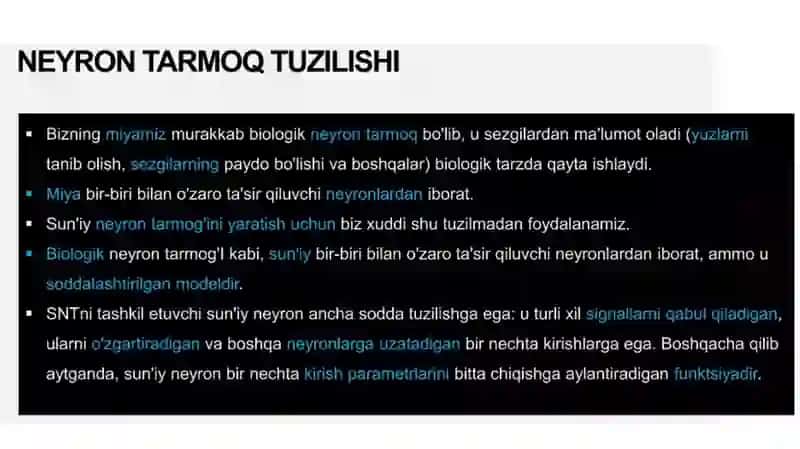 Sun'iy neyron modeli 2