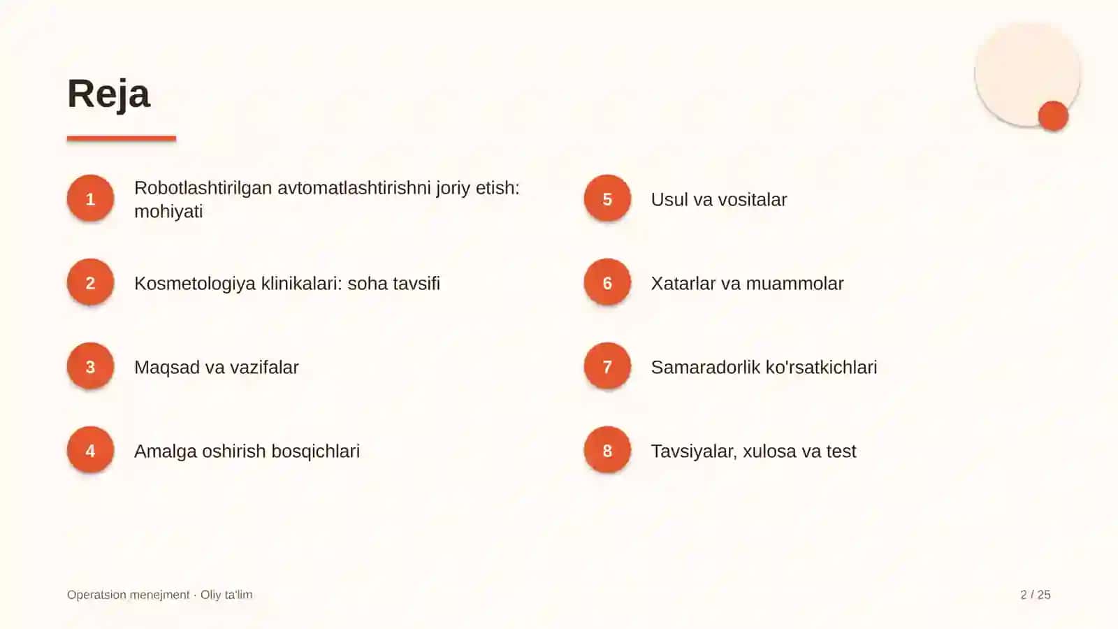 Kosmetologiya klinikalarida jarayonlarni robotlashtirilgan avtomatlashtirishni joriy etish 2