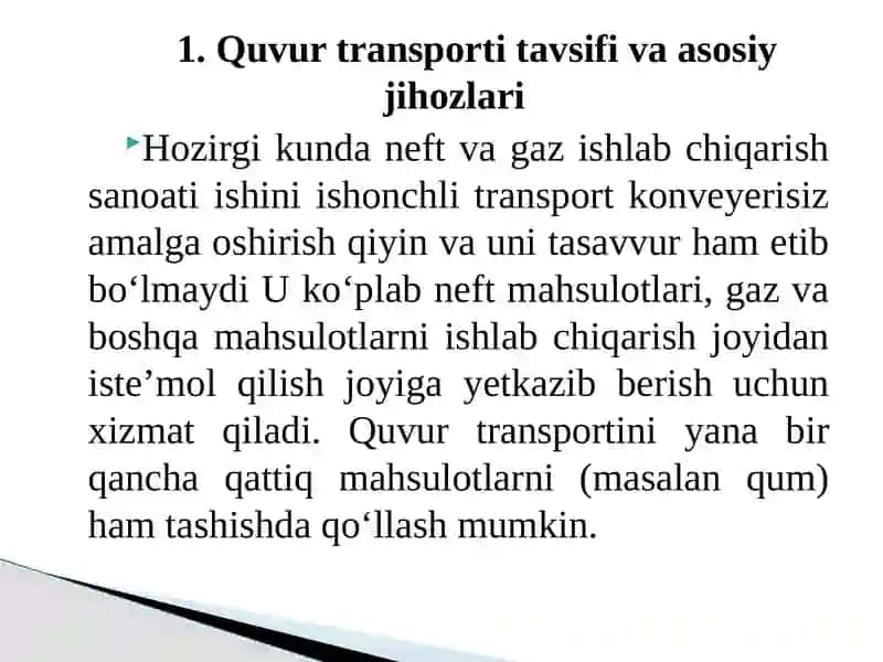 QUVUR TRАNSPORTINING TEXNIK-IQTISODIY TАVSIFI VА RIVOJLАNISH MUАMMOLАRI 2