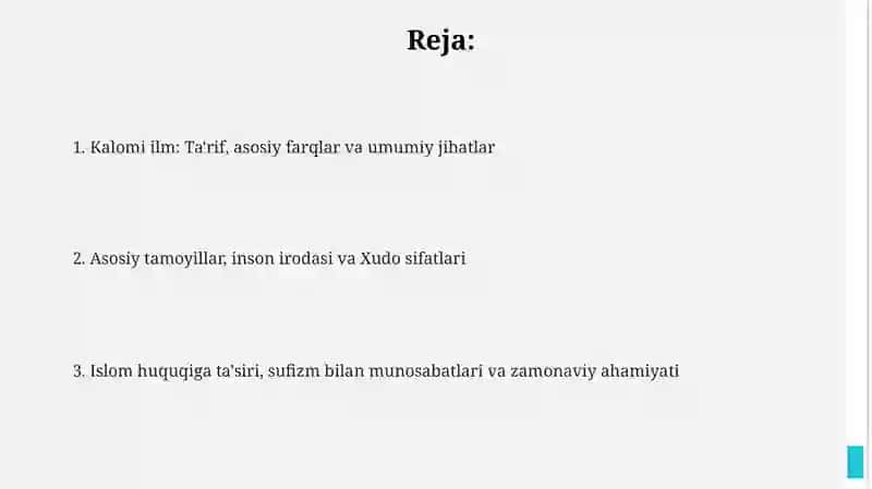 Kalom ilmi:moturidiyya va ash'ariya 2