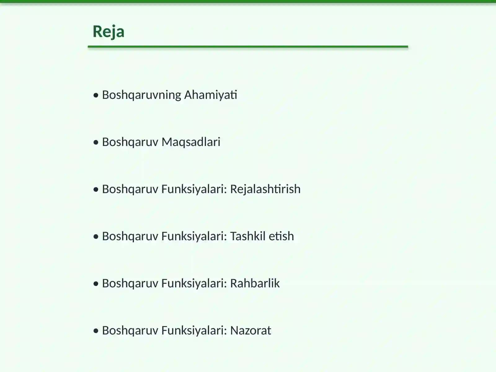 Boshqaruv Maqsadi va Funksiyalari 2