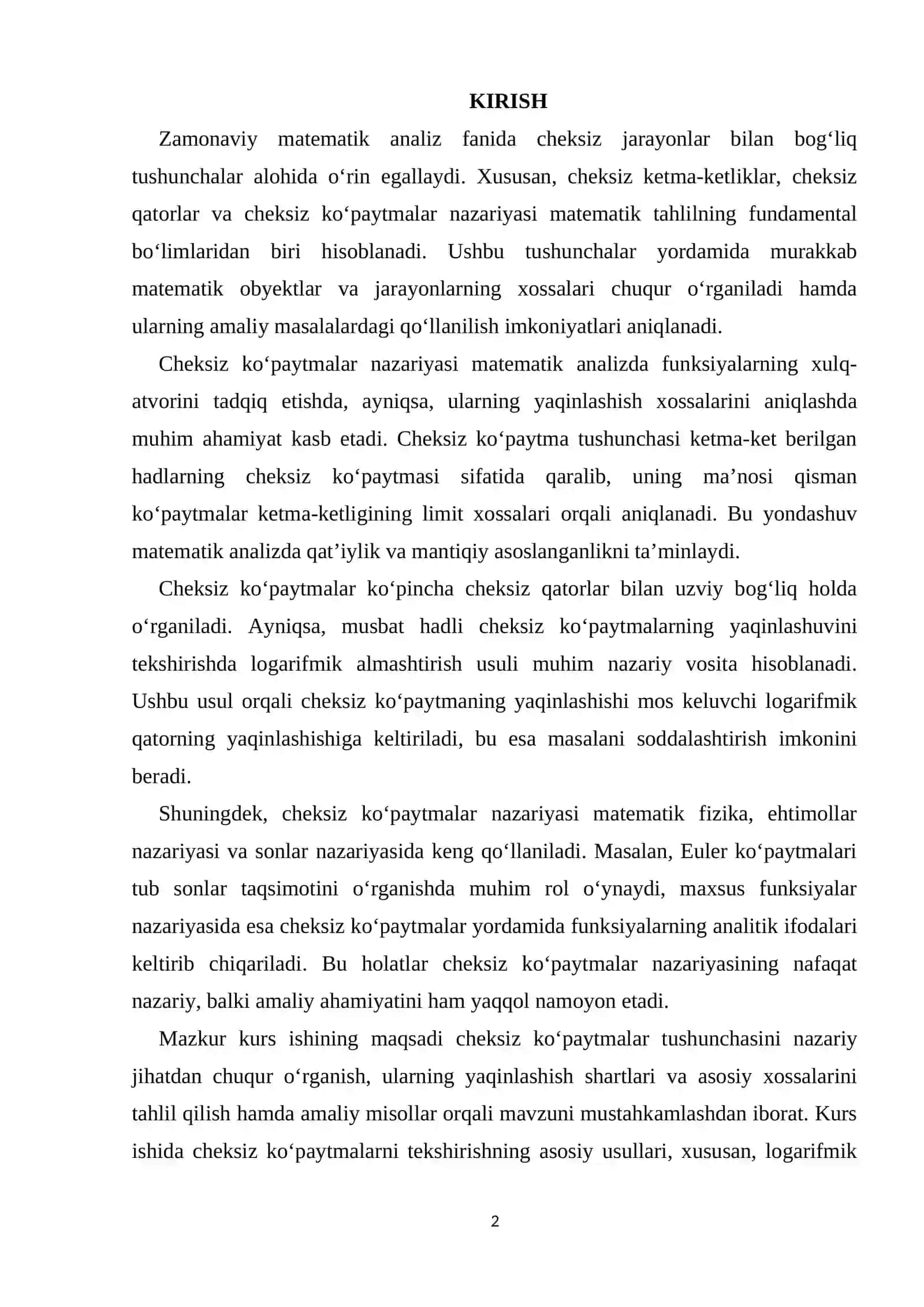 CHEKSIZ KO’PAYTMALAR 2