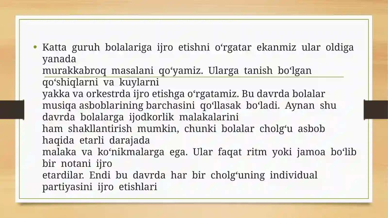 Katta va tayyorlov guruhda musiqa mashg'ulotlari 2