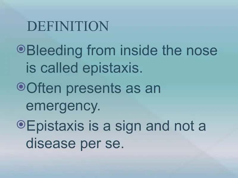 EPISTAXIS – CLASSIFICATION AND MANAGEMENT 2