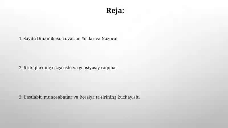 O'rta osiyo xonliklarining Rossiya bilan savdo - elchlik munosabatlari 2