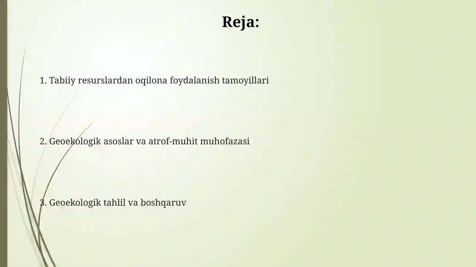Atrof muhitni muhofaza qilish va tabiiy resurslardan oqilona foydalanishning geoekologik asoslari 2