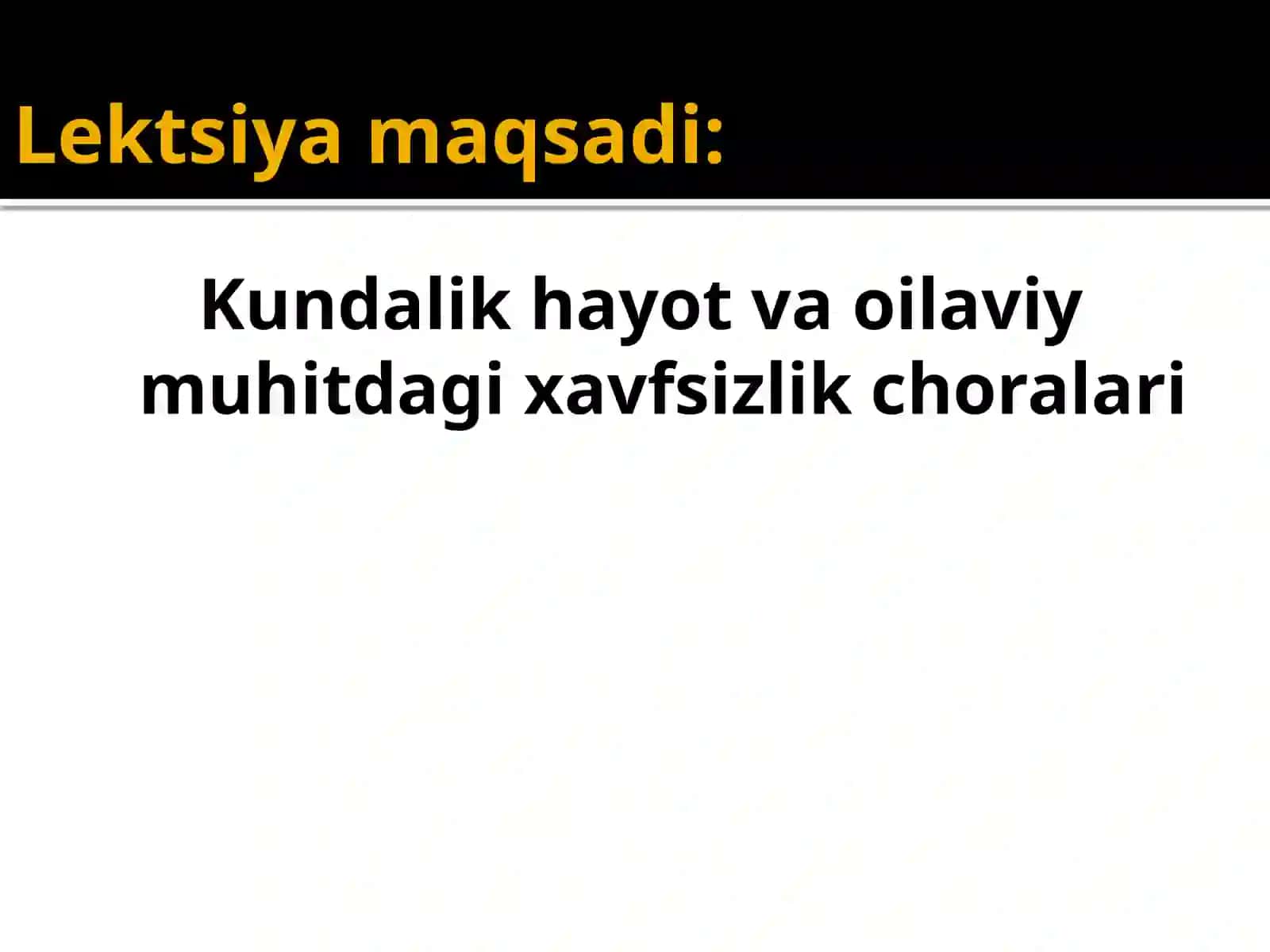 Maishiy hayotdagi xavflar va hayot xavfsizligi 2