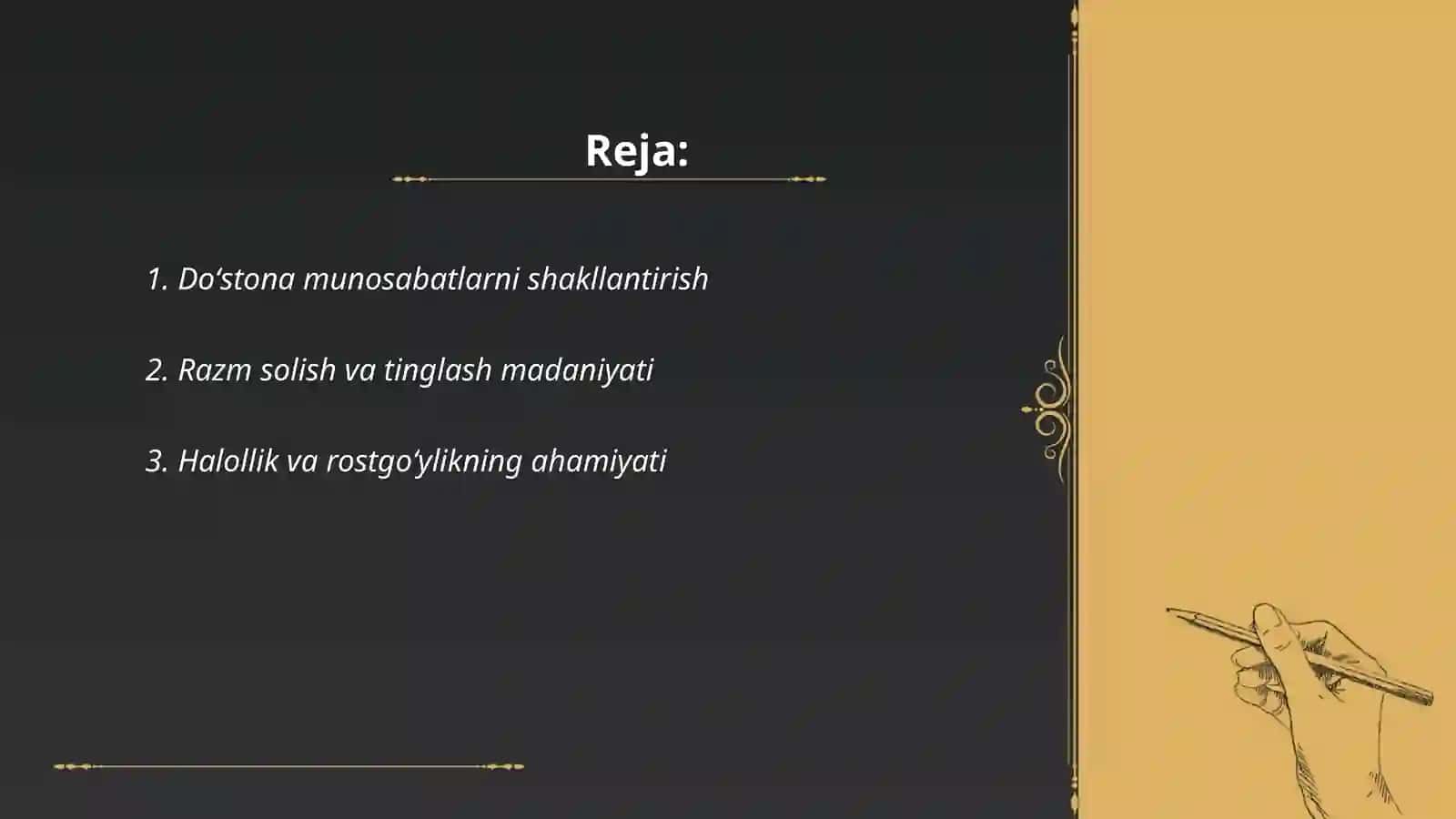 Doʻstona munosabatlarni shakllantirish 2