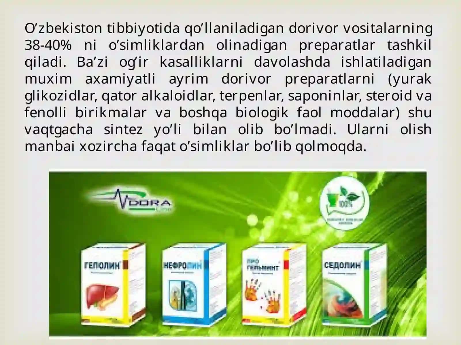 Dorivor O’simlik Xom Ashyolarini Tayyorlash Asoslari 2
