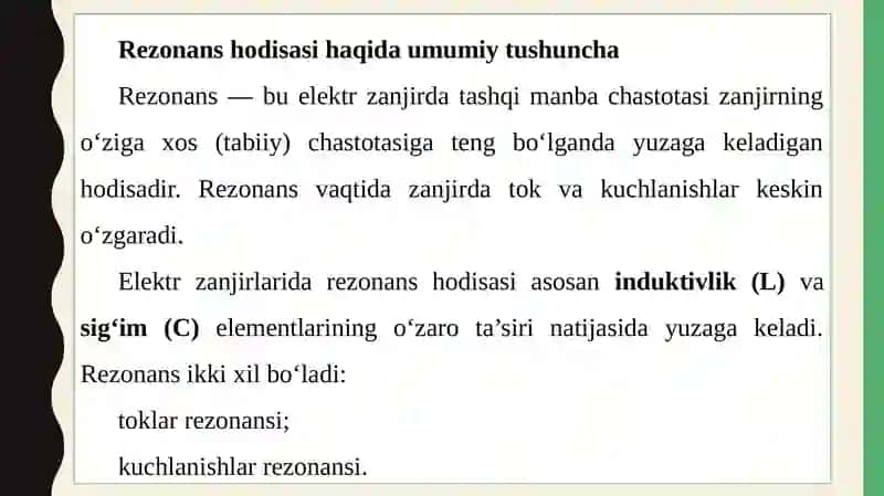 KUCHLANISHLAR REZONANSI 2