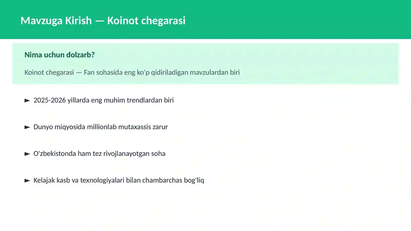KOSMOSNI TADQIQ 2