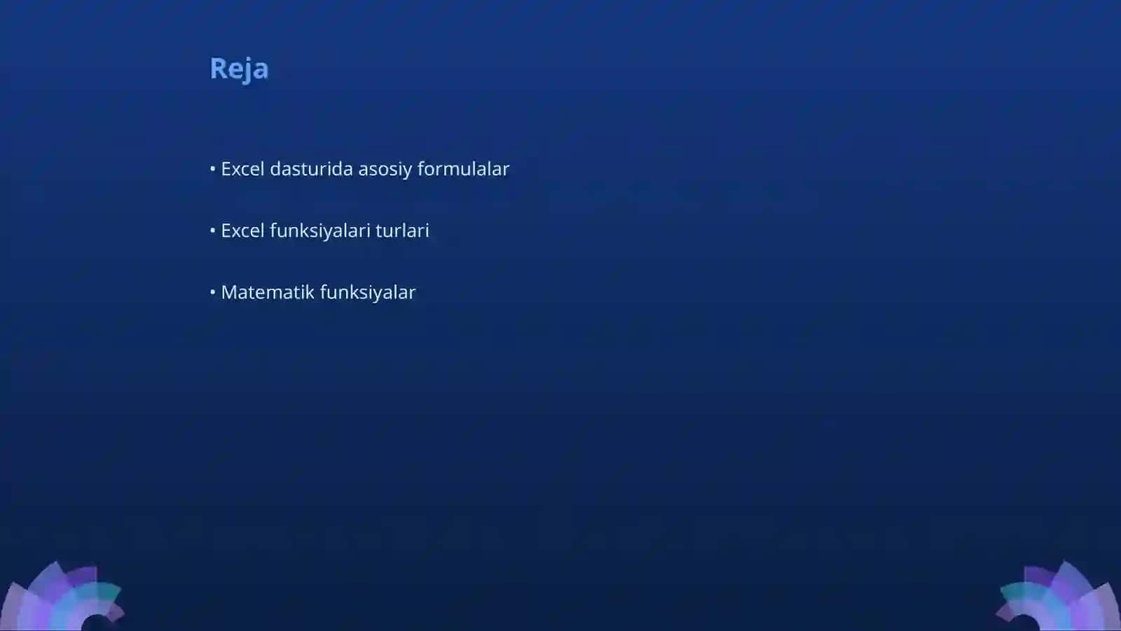 Excel dasturida formula va funksiyalar 2