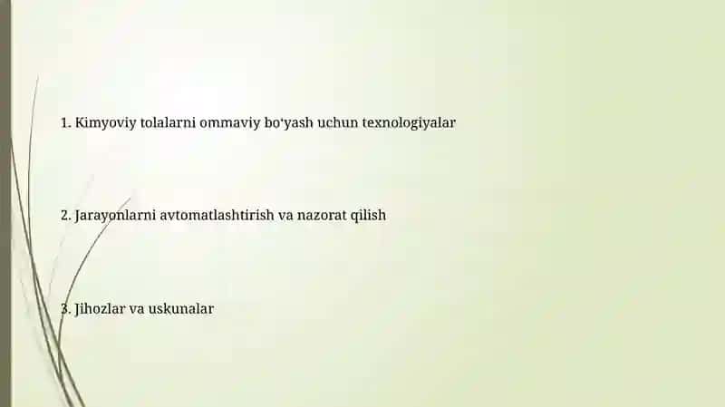 Kimyoviy tolalarni massada bo‘yash texnalogiyasi va jixozlari 2