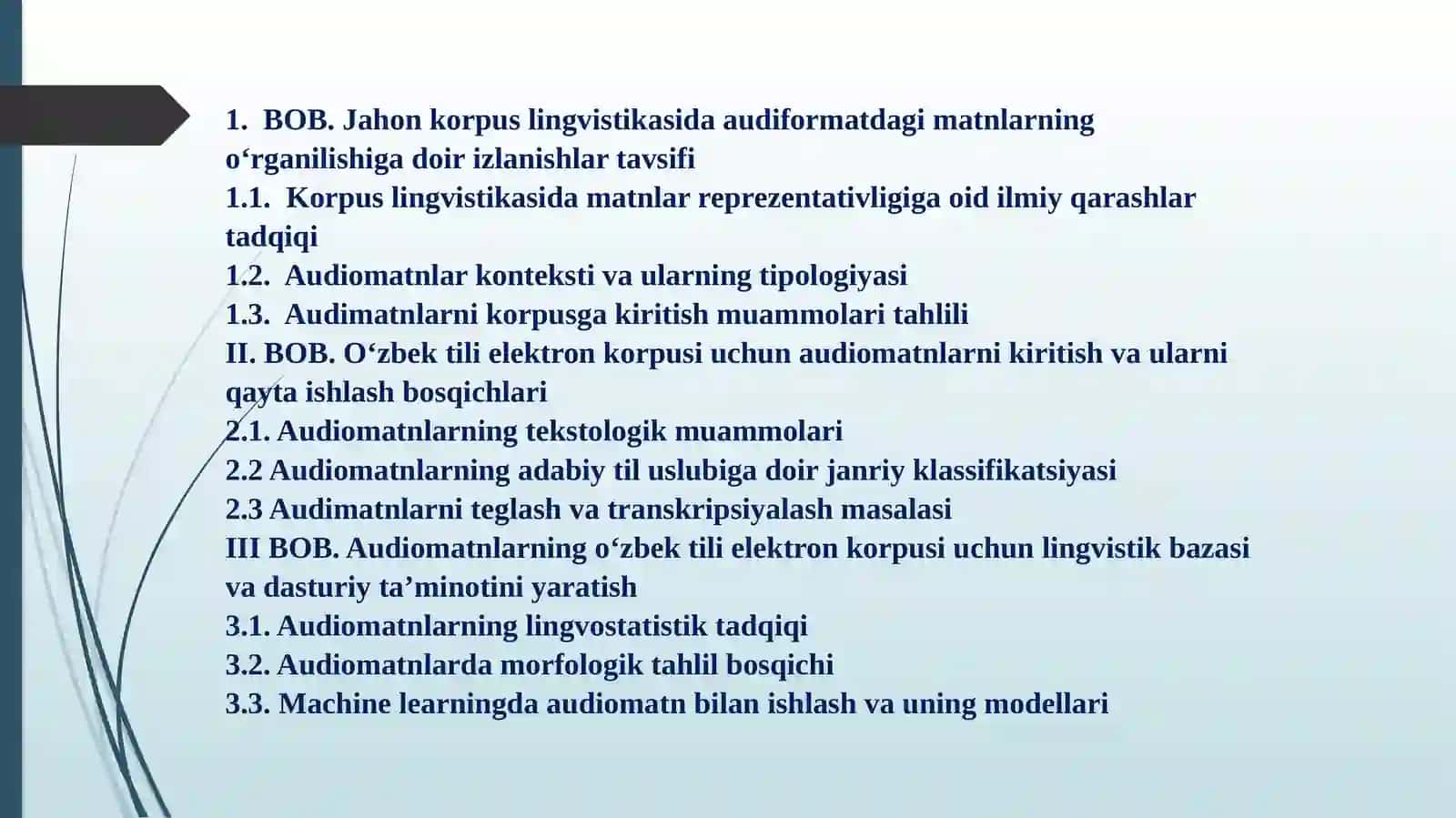 O‘ZBEK TILI AUDIOKORPUSINING LINGVISTIK TA’MINOTINI YARATISH 2