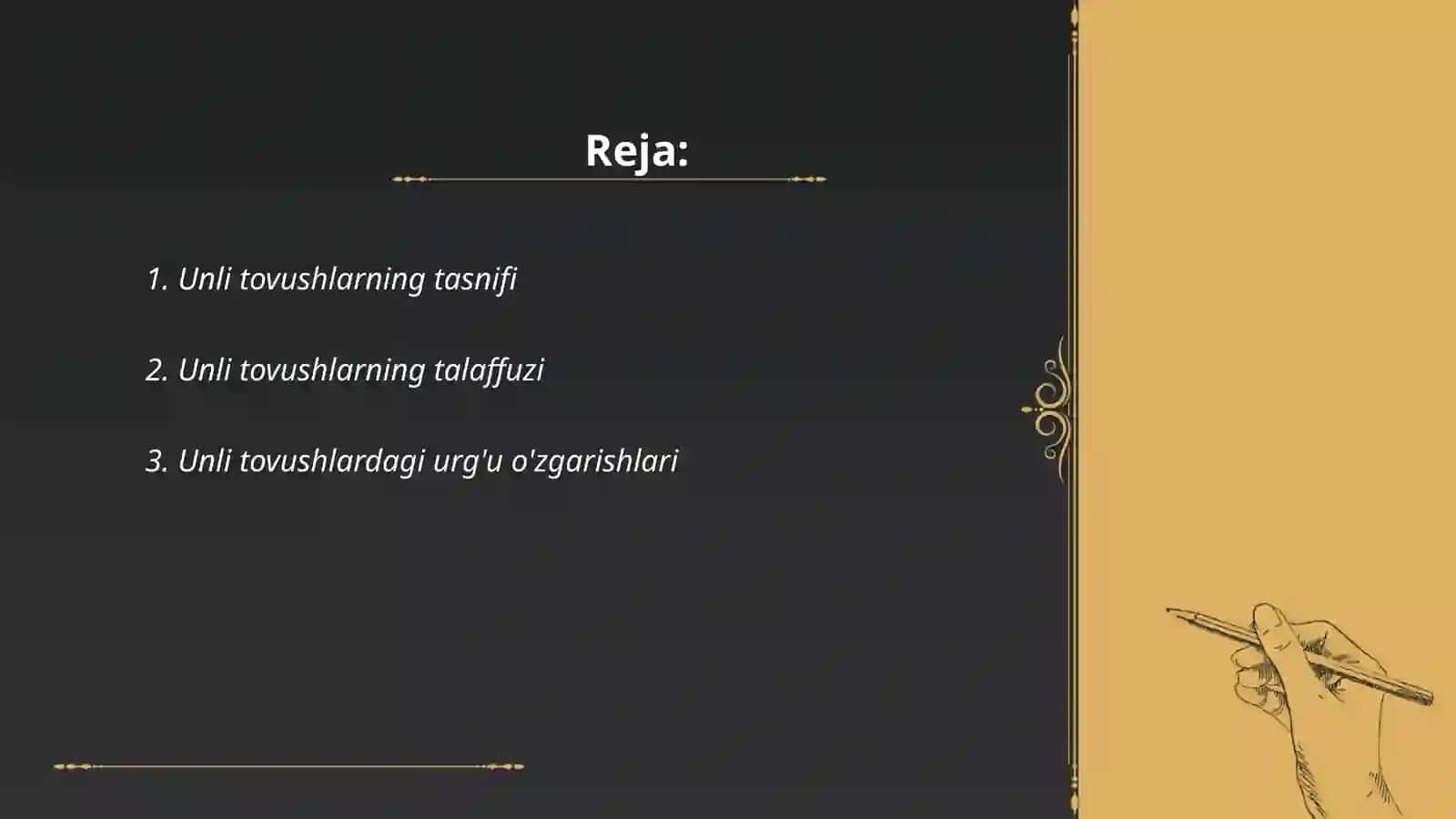 Unli tovushlar, talaffuzi va imlosi 2