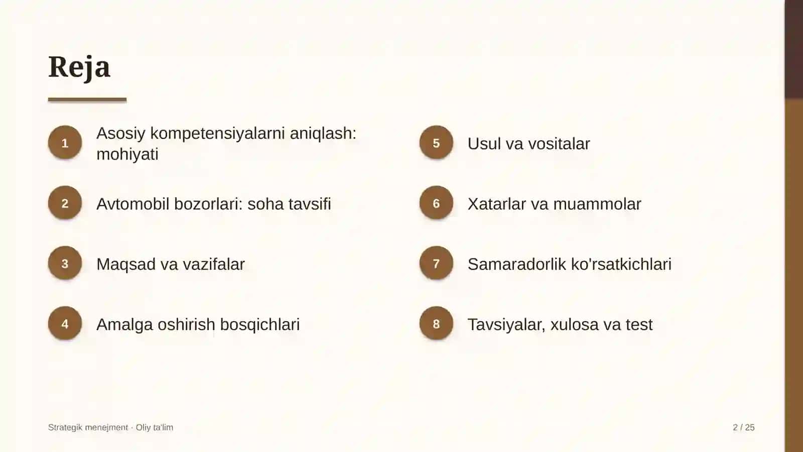 avtomobil bozorlarida asosiy kompetensiyalarni aniqlash 2015 2