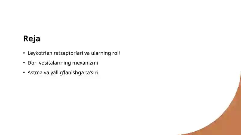 Leykotrien retseptorlariga tasir etuvchi dori vositalari 2
